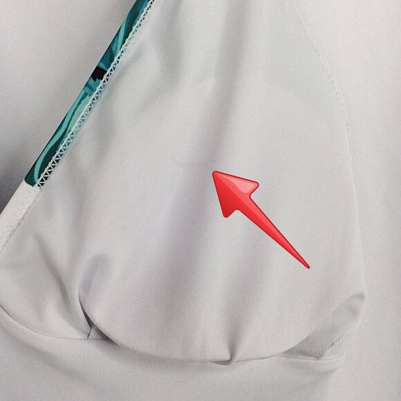 Beachsissi One Piece Swimsuit Womens Size Medium Green Palm Leaves Padded Bra - Picture 10 of 10